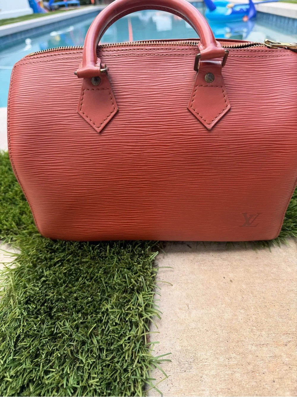 Louis Vuitton LV Hand Bag Speedy 25 Brown Epi Kenyan Fawn